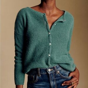 Sezane Gaspard Cardigan Color Sage Size XS